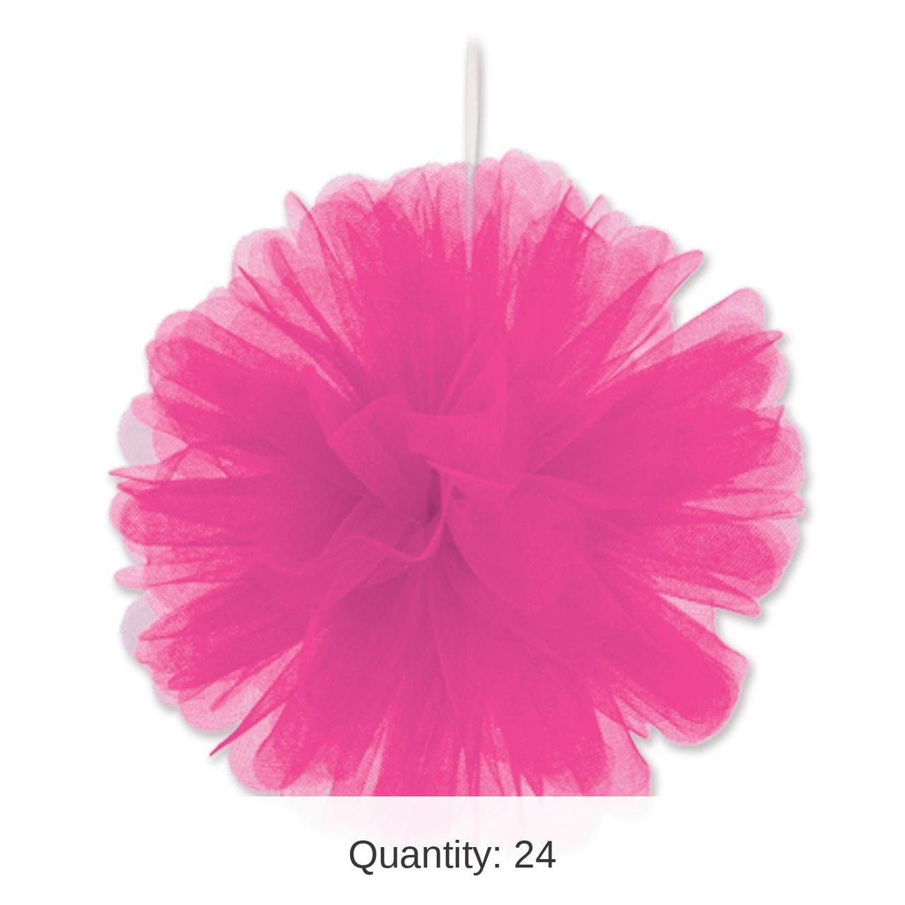 24 Pack Bulk Party Cerise Tulle Balls