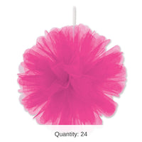 24 Pack Bulk Party Cerise Tulle Balls
