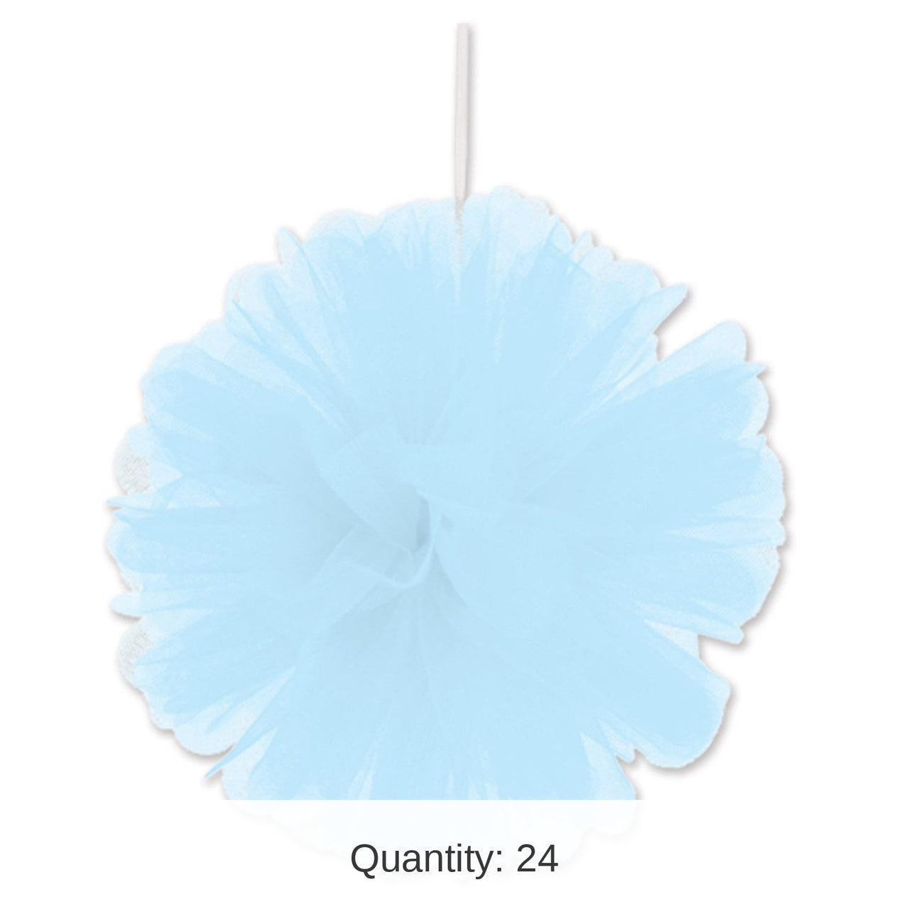 24 Pack Bulk Party Light Blue Tulle Balls