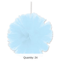24 Pack Bulk Party Light Blue Tulle Balls