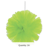 24 Pack Bulk Party Lime Green Tulle Balls