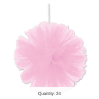 24 Pack Bulk Party Pink Tulle Balls