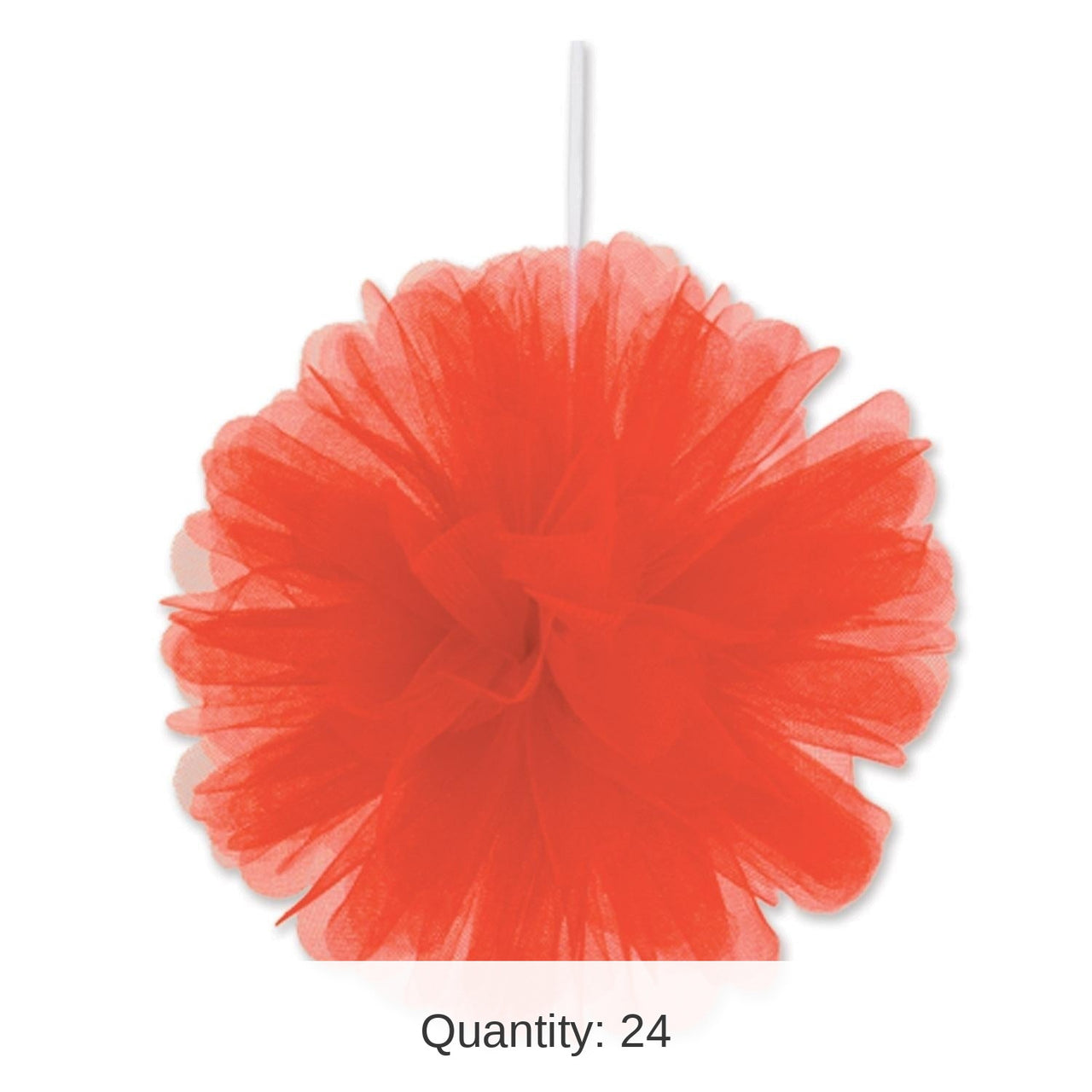 24 Pack Bulk Party Red Tulle Balls