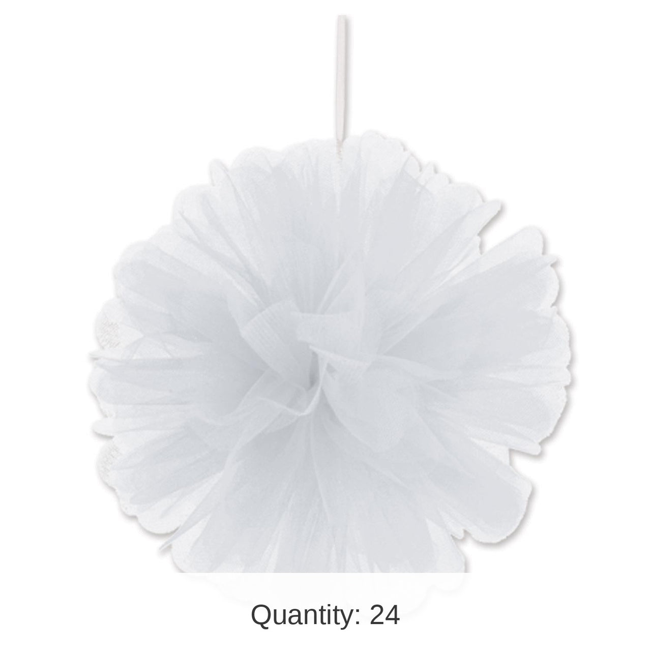 24 Pack Bulk Party White Tulle Balls