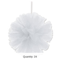 24 Pack Bulk Party White Tulle Balls