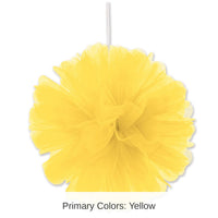 24 Pack Bulk Party Yellow Tulle Balls