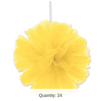 24 Pack Bulk Party Yellow Tulle Balls