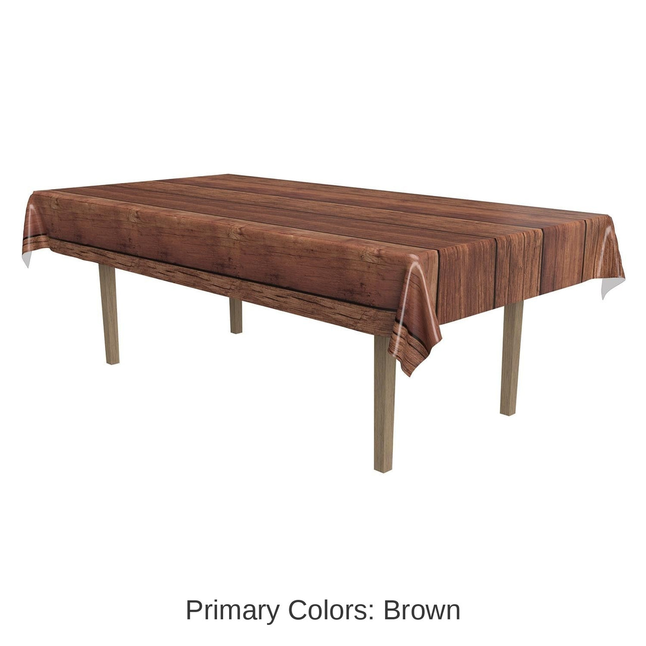 12 Pack Bulk Wooden Look Party Tablecover