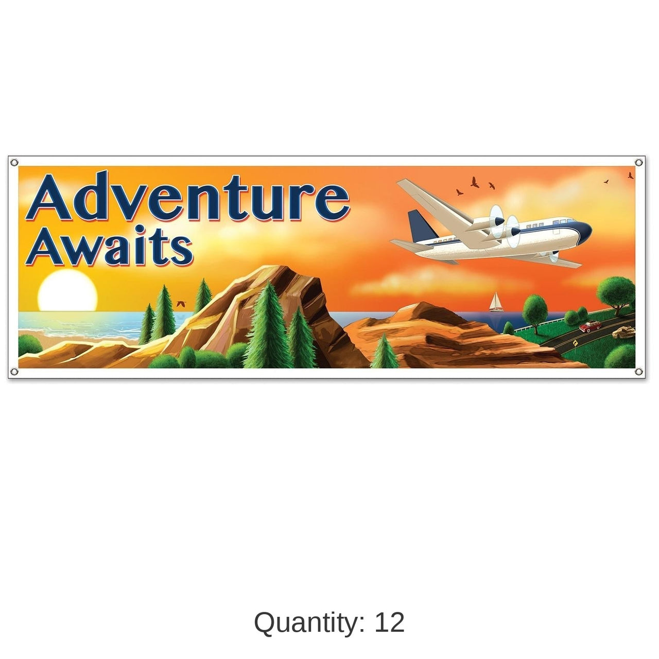 12 Pack Bulk Around The World Party Sign Banner