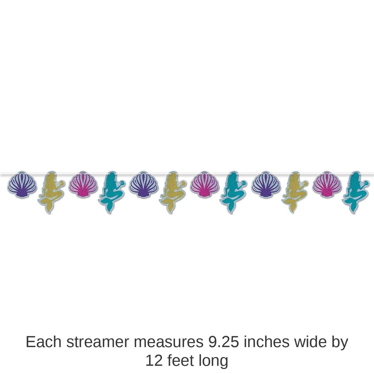12 Pack Bulk Mermaid/Seashell Party Streamer