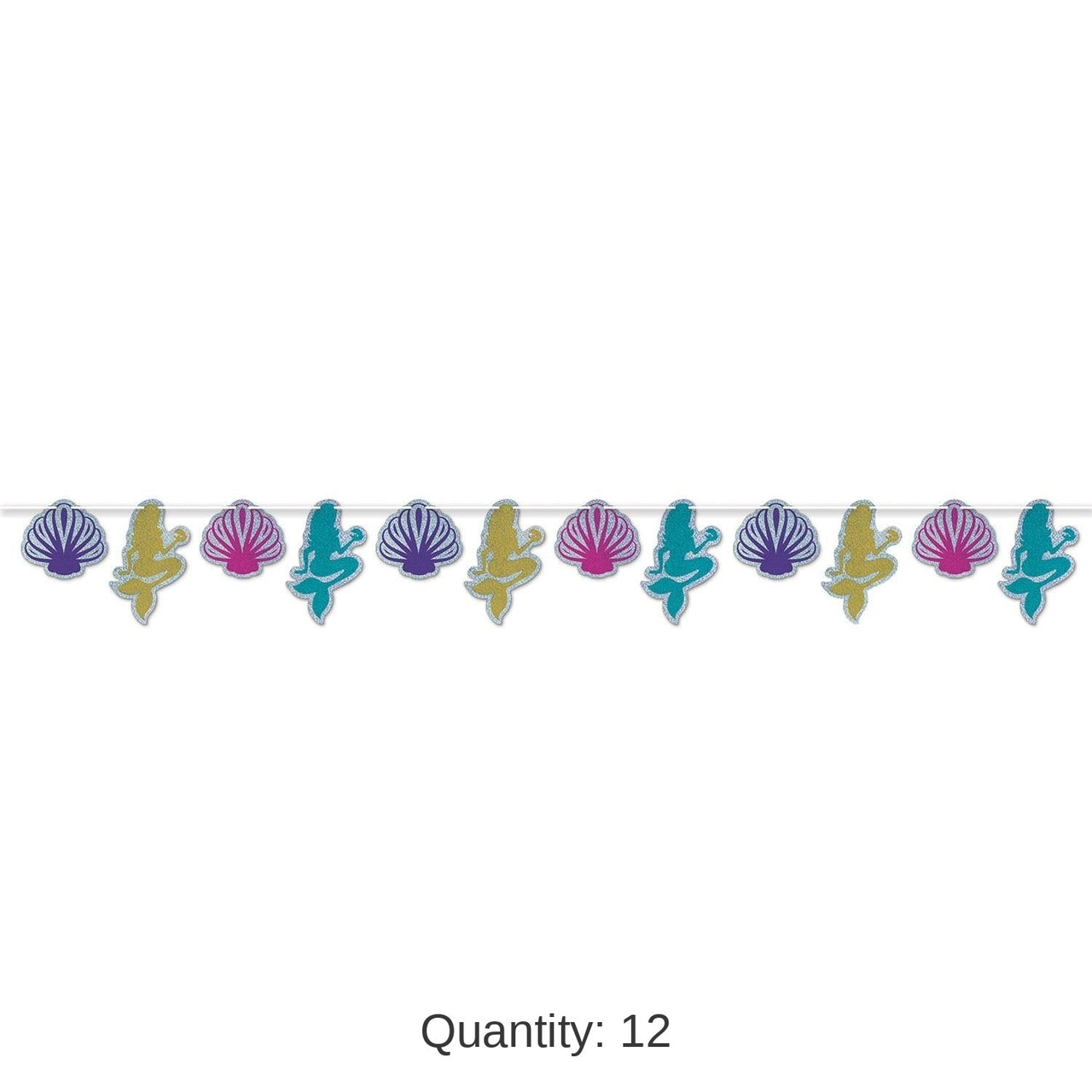 12 Pack Bulk Mermaid/Seashell Party Streamer