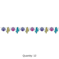 12 Pack Bulk Mermaid/Seashell Party Streamer