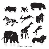 120 Pack Bulk Jungle Animal Party Silhouettes