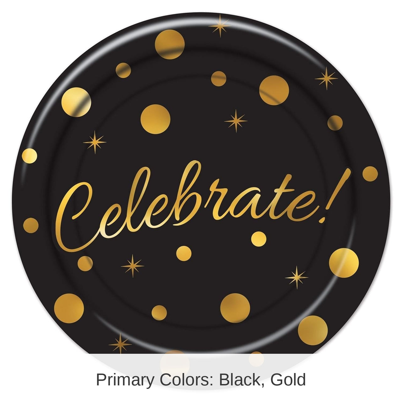 96 Pack Bulk Celebrate! Party Paper Plates 9 inch