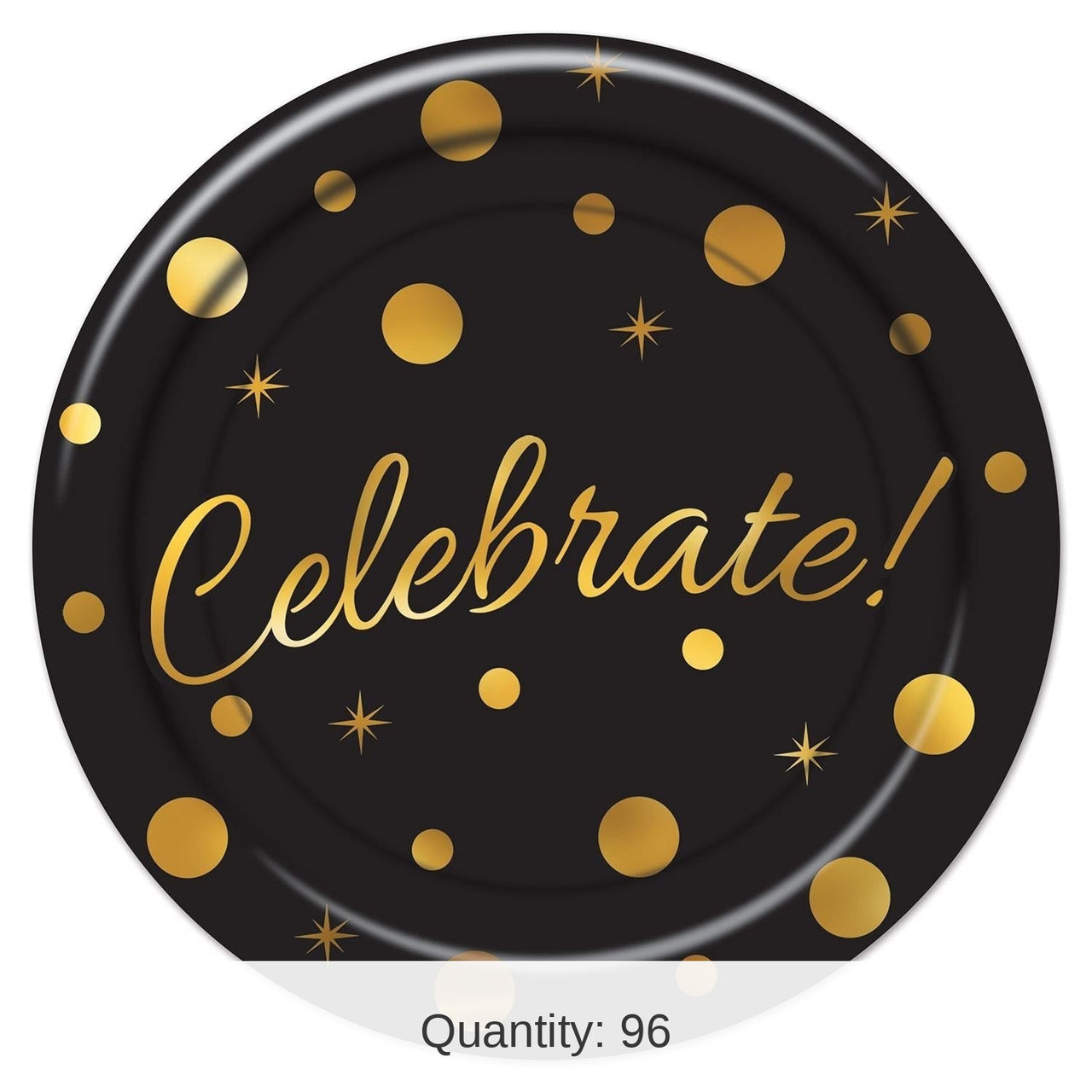 96 Pack Bulk Celebrate! Party Paper Plates 9 inch