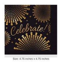 192 Pack Bulk Celebrate! Party Beverage Napkins