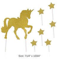 12 Pack Bulk Unicorn Party Cake Topper