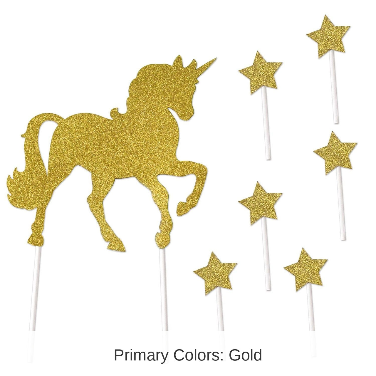 12 Pack Bulk Unicorn Party Cake Topper