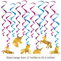 72 Pack Bulk Unicorn Party Whirls