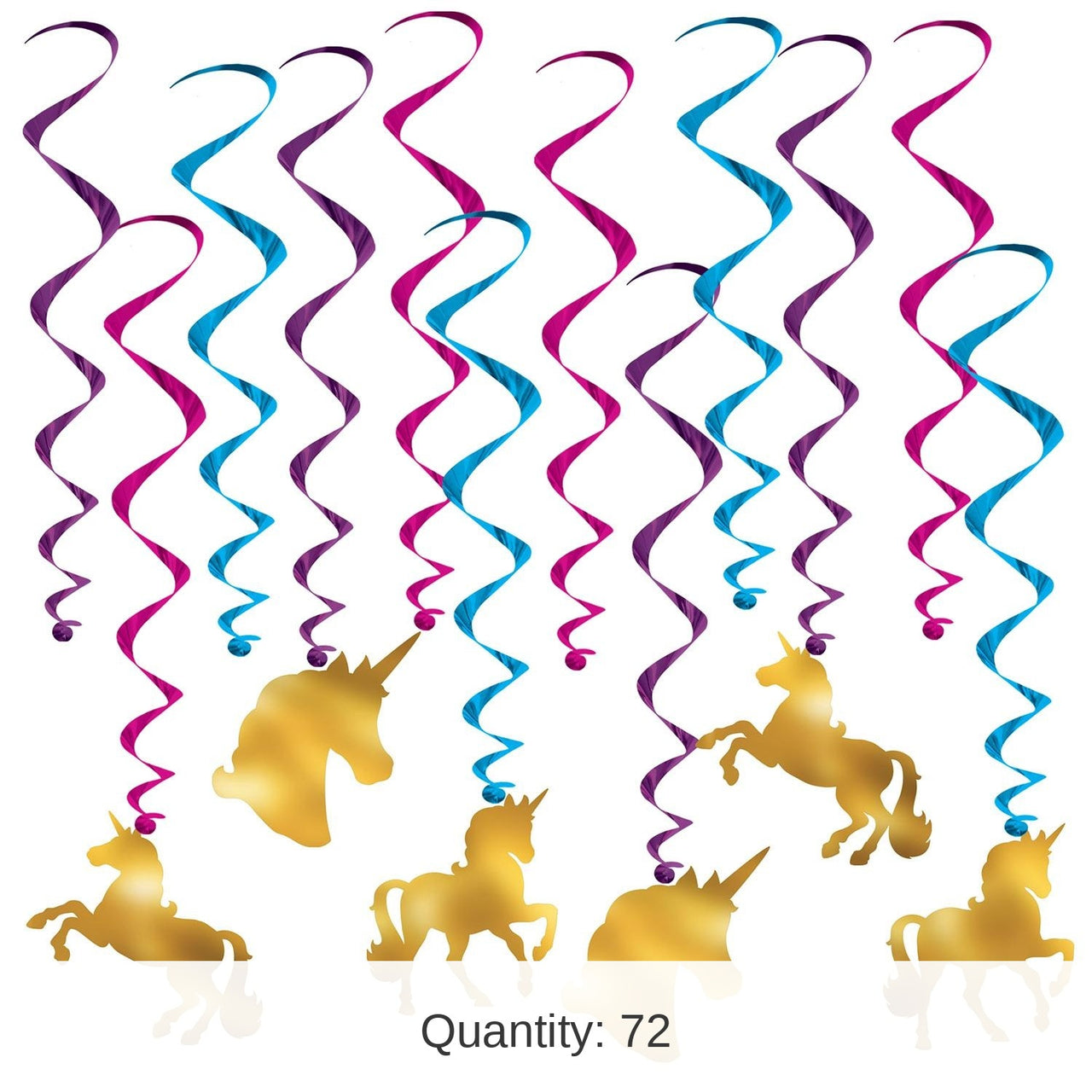 72 Pack Bulk Unicorn Party Whirls