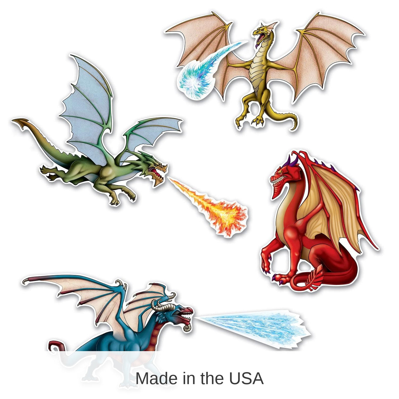 84 Piece Bulk Dragon Party Cutouts