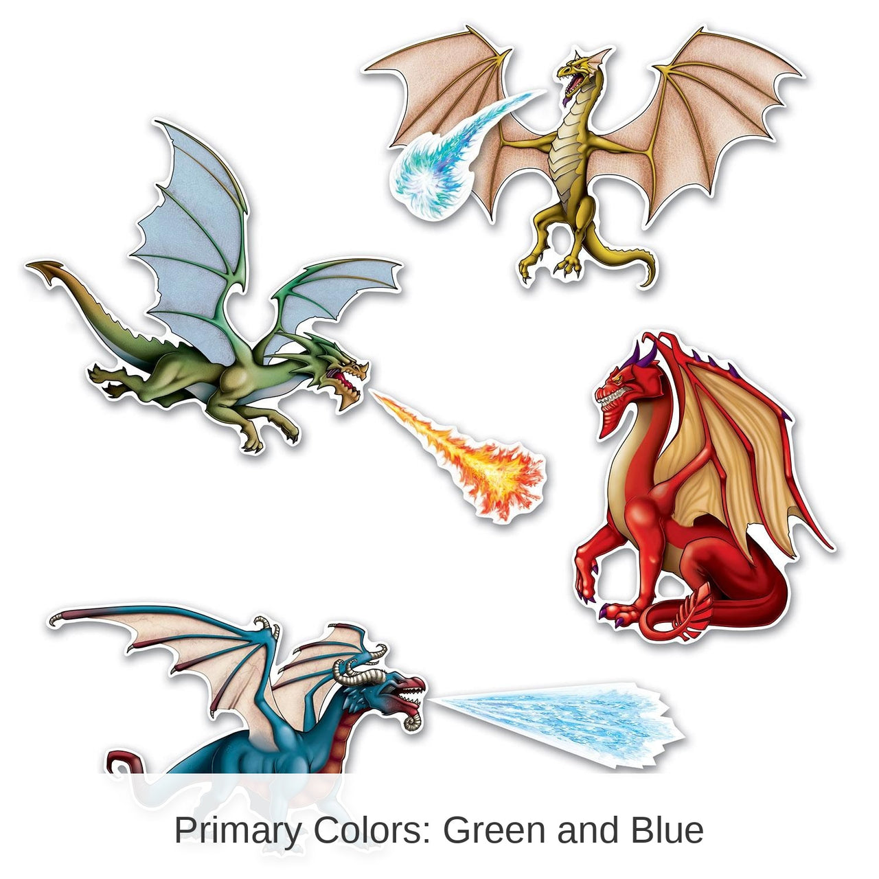 84 Piece Bulk Dragon Party Cutouts