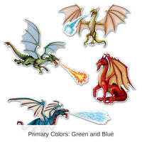 84 Piece Bulk Dragon Party Cutouts