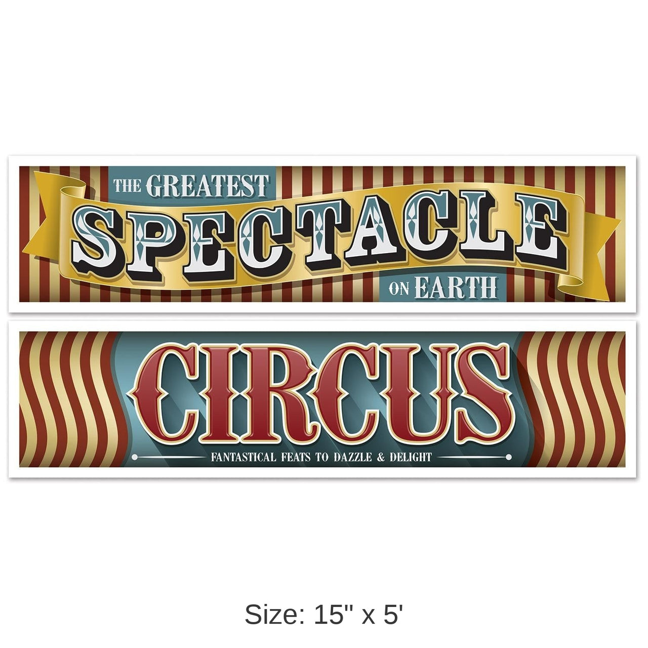 24 Pack Bulk Vintage Circus Party Banners