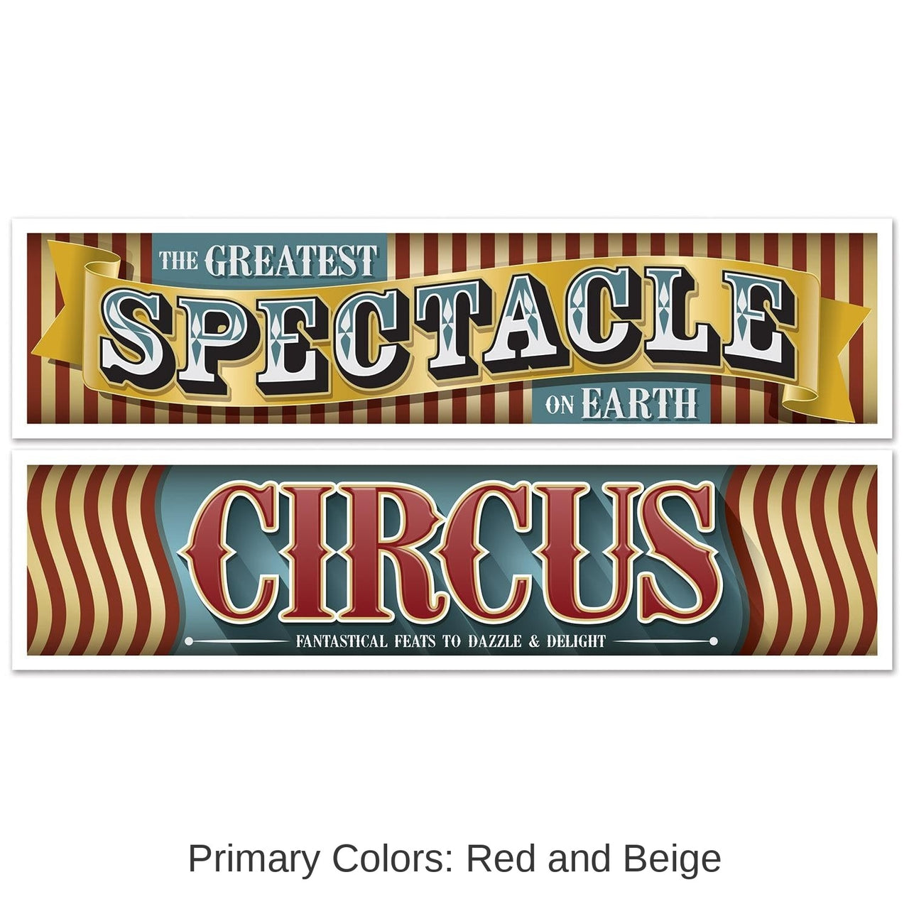 24 Pack Bulk Vintage Circus Party Banners
