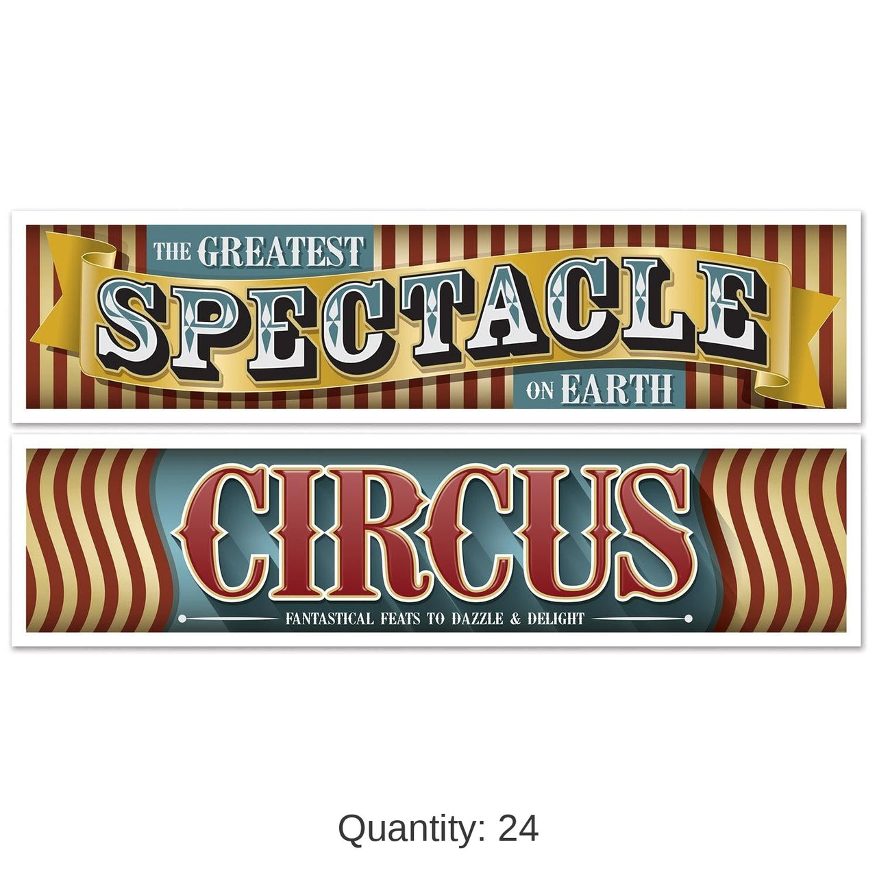 24 Pack Bulk Vintage Circus Party Banners