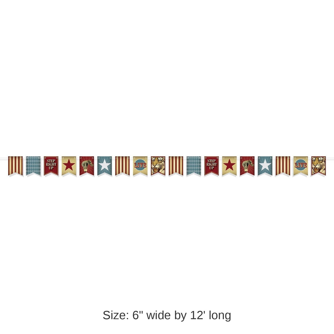 12 Pack Bulk Vintage Circus Party Streamer