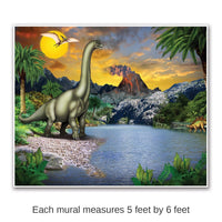 6 Pack Bulk Dinosaur Party Insta-Mural Decoration