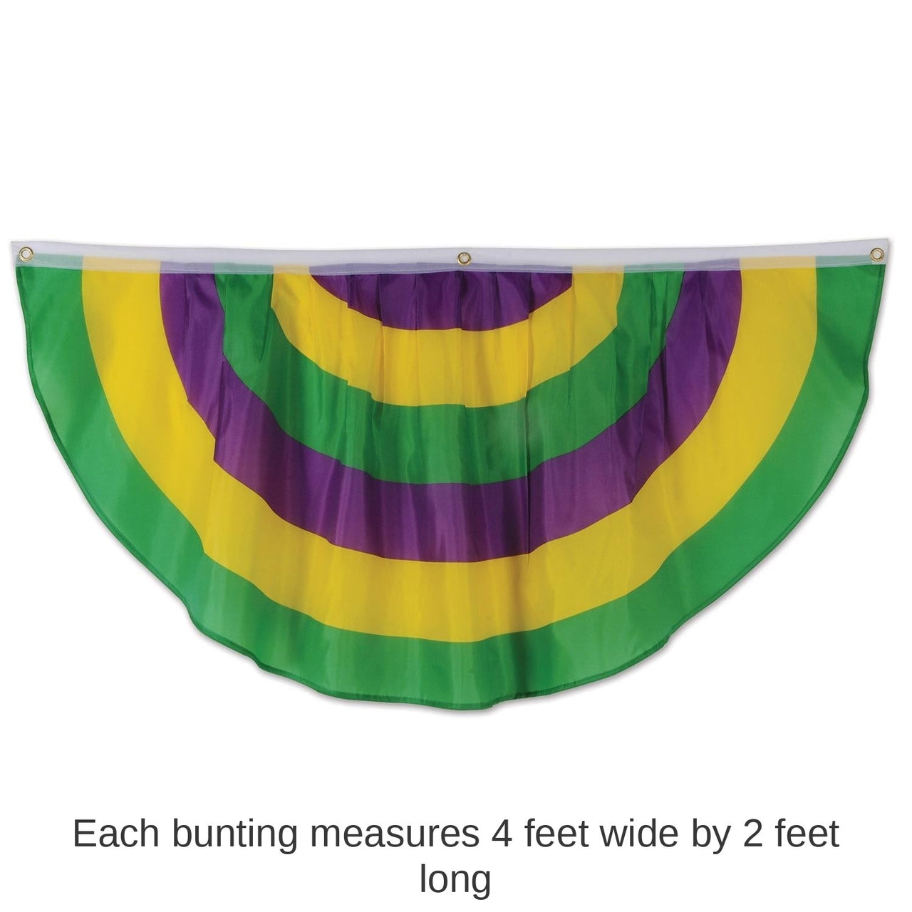 6 Pack Bulk 4 Ft- Mardi Gras Fabric Bunting