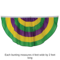 6 Pack Bulk 4 Ft- Mardi Gras Fabric Bunting