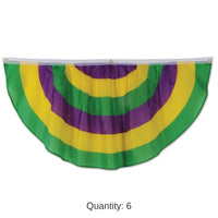 6 Pack Bulk 4 Ft- Mardi Gras Fabric Bunting