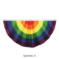 6 Pack Bulk Rainbow Party Fabric Bunting