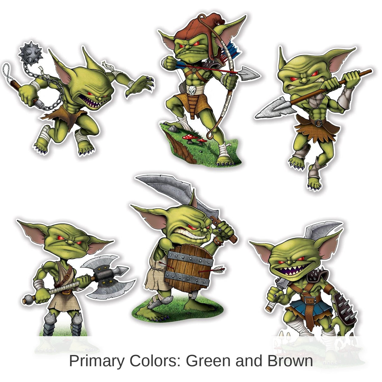 72 Pack Bulk Goblin Party Cutouts