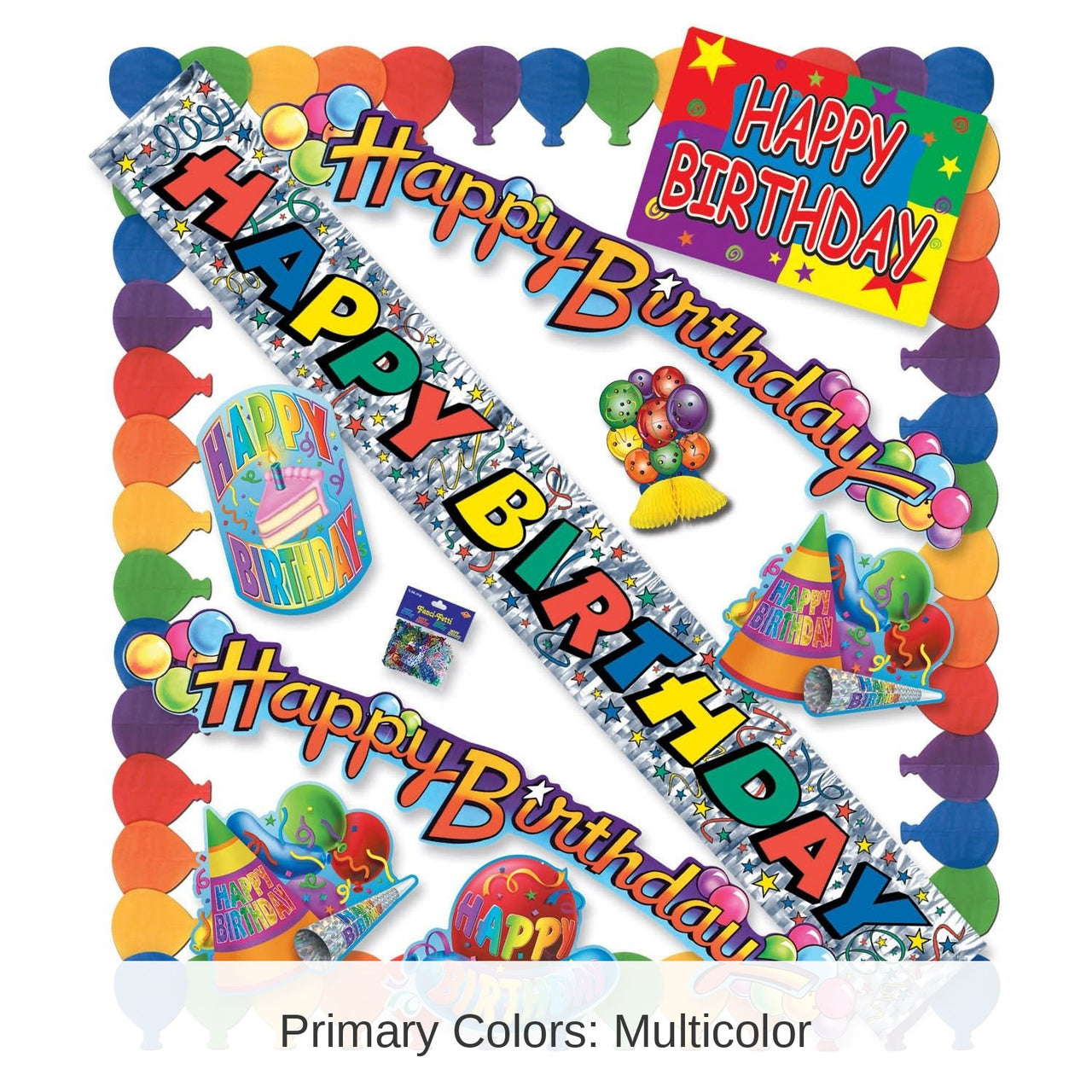 6 Pack Bulk 11 Piece Happy Birthday Party Kit