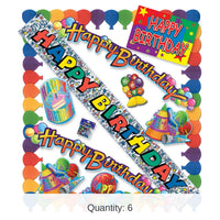 6 Pack Bulk 11 Piece Happy Birthday Party Kit