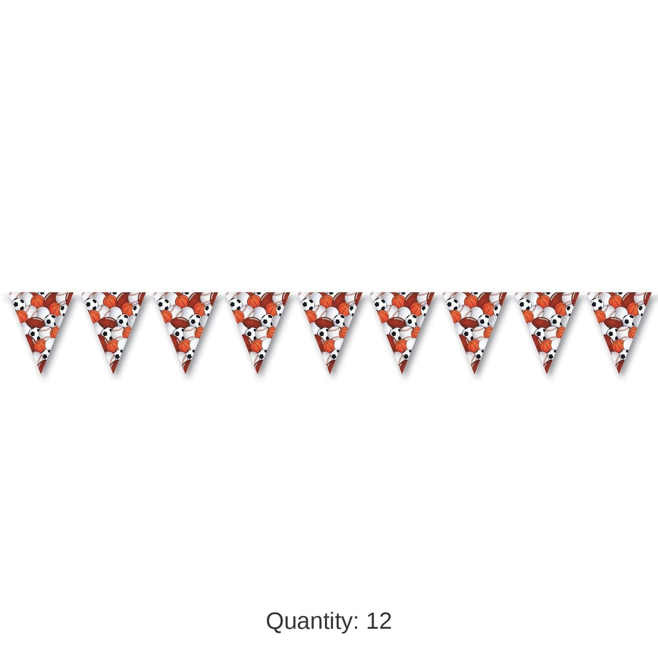 12 Pack Bulk Sports Party Pennant Banner