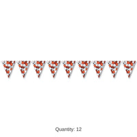 12 Pack Bulk Sports Party Pennant Banner