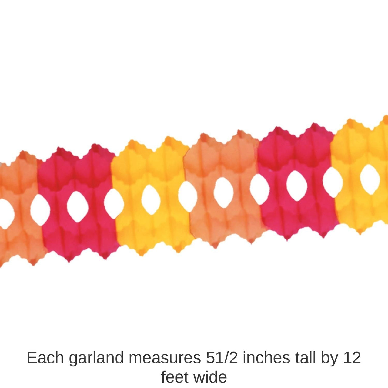 12 Pack Bulk Thanksgiving Arcade Garland - golden-yellow - orange - red