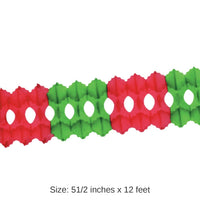 12 Pack Bulk Christmas Arcade Garland - red/green