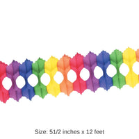 12 Pack Bulk Packaged Party Arcade Garland - rainbow