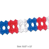 12 Pack Bulk Packaged Arcade Party Garland - red - white - blue