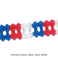12 Pack Bulk Packaged Arcade Party Garland - red - white - blue