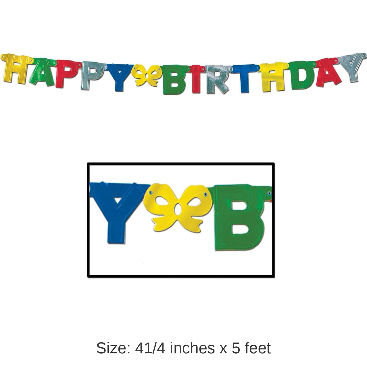 12 Pack Bulk Multicolor Foil Happy Birthday Party Streamer