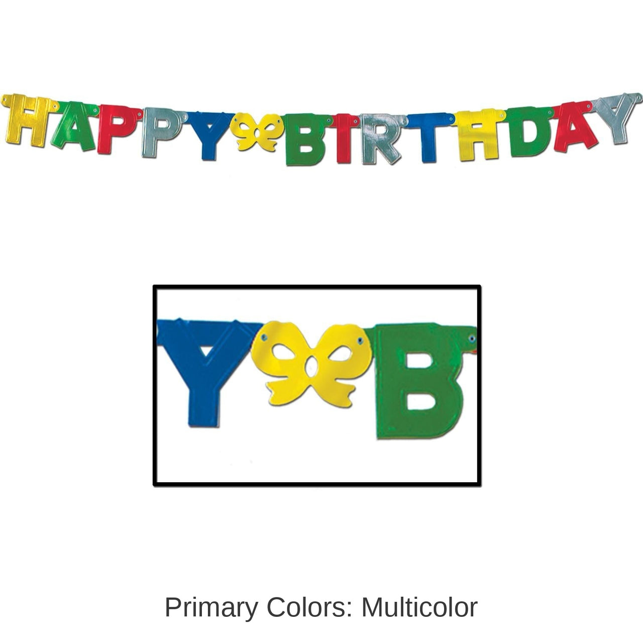 12 Pack Bulk Multicolor Foil Happy Birthday Party Streamer