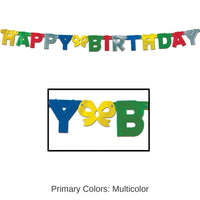 12 Pack Bulk Multicolor Foil Happy Birthday Party Streamer