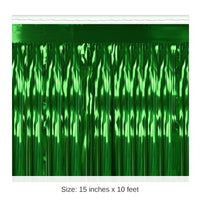 6 Pack Bulk 1-Ply Metallic Party Fringe Drape - green